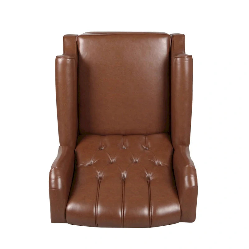 Walter Brown Bonded Leather Recliner Club Chair by Christopher Knight Home 17