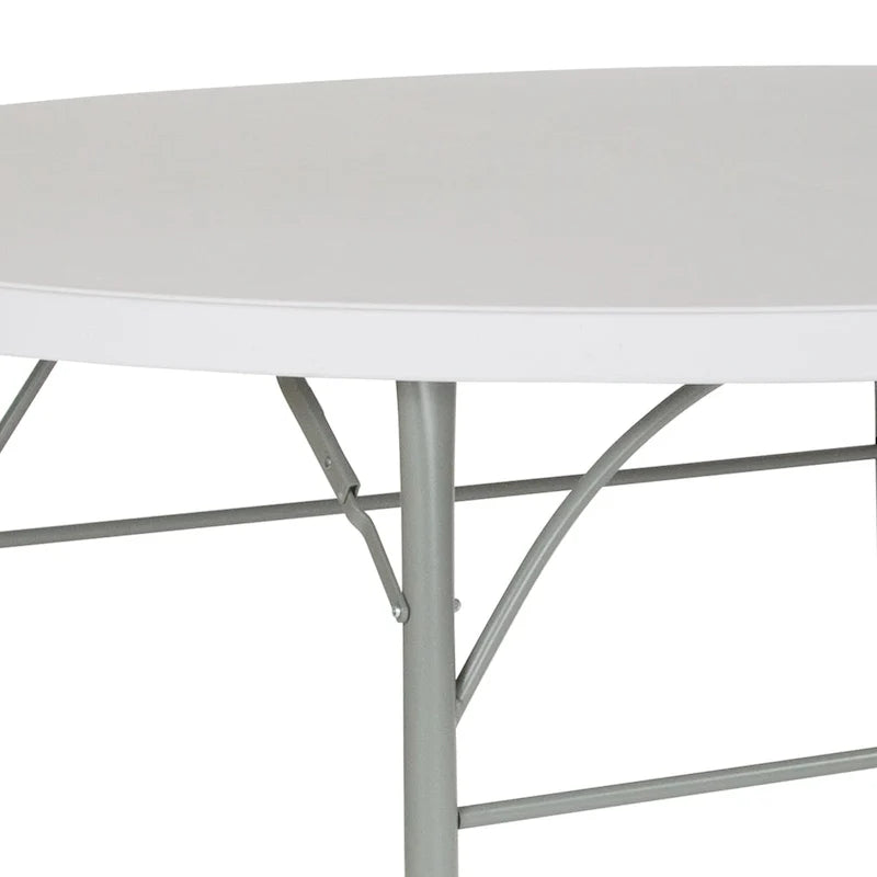 6-Foot Round Bi-Fold Plastic Event Folding Table with Handle 10