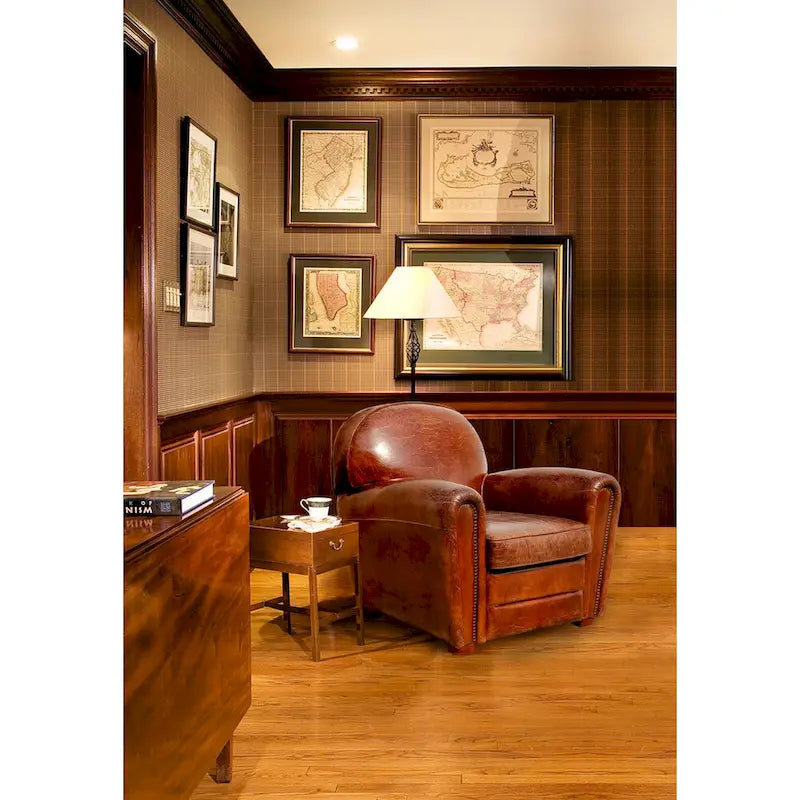 Poltrona Club Paris in vera pelle Pasargad Home, marrone 6