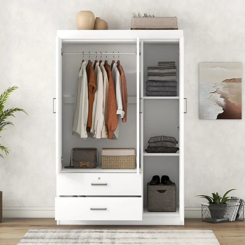 3-Door Wardrobe with 2 Drawers 5