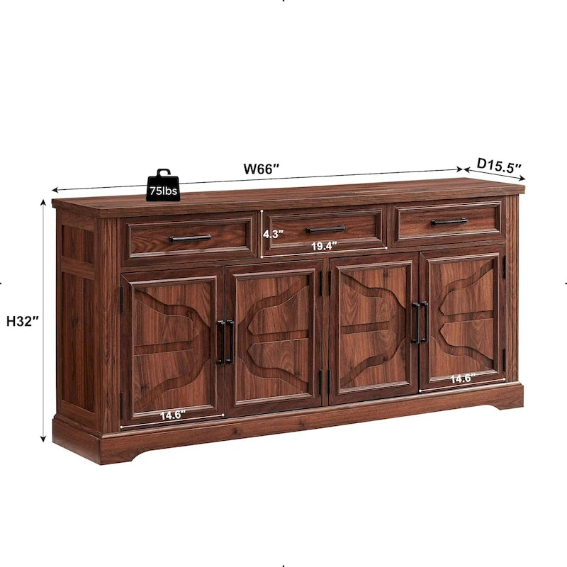 Farmhouse Buffet Sideboard Cabinet,Coffee Bar Wine Bar for Dining Room - N/A 30
