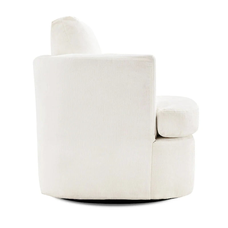 Modern Chenille Upholstered Swivel Accent Barrel Chair Set Modern Swivel Armchair for Living Room 5