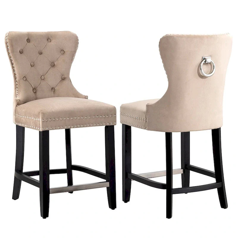 Sgabello da bancone Carter 24 Wingback Tufted Nailhead (set da 2) 12