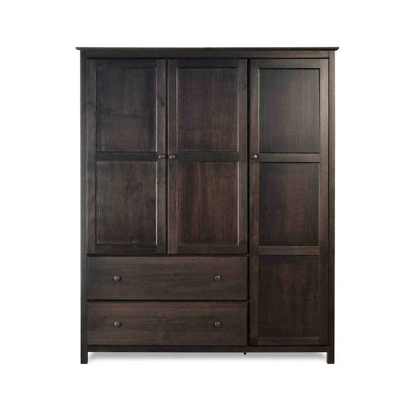 Grain Wood Furniture Shaker Wood 3-door Armoire - 60x72x22 16