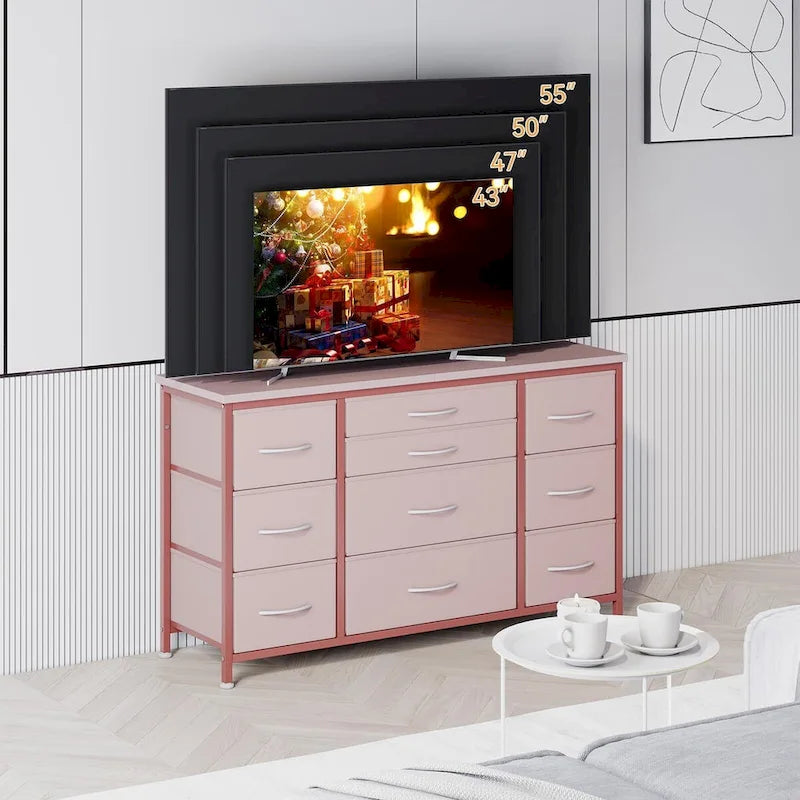 Bedroom Dresser with 10 Large Drawers for 55 Long TV Stand - 55 inches 39