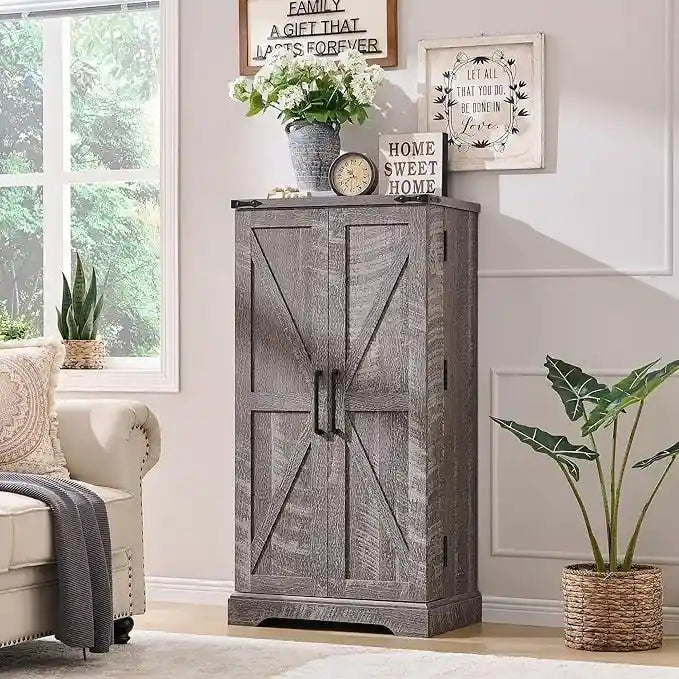 47 Armadietto da Cucina Dispensa, Mobile Contenitore con Ante Scorrevoli Stile Fienile - N/D 27