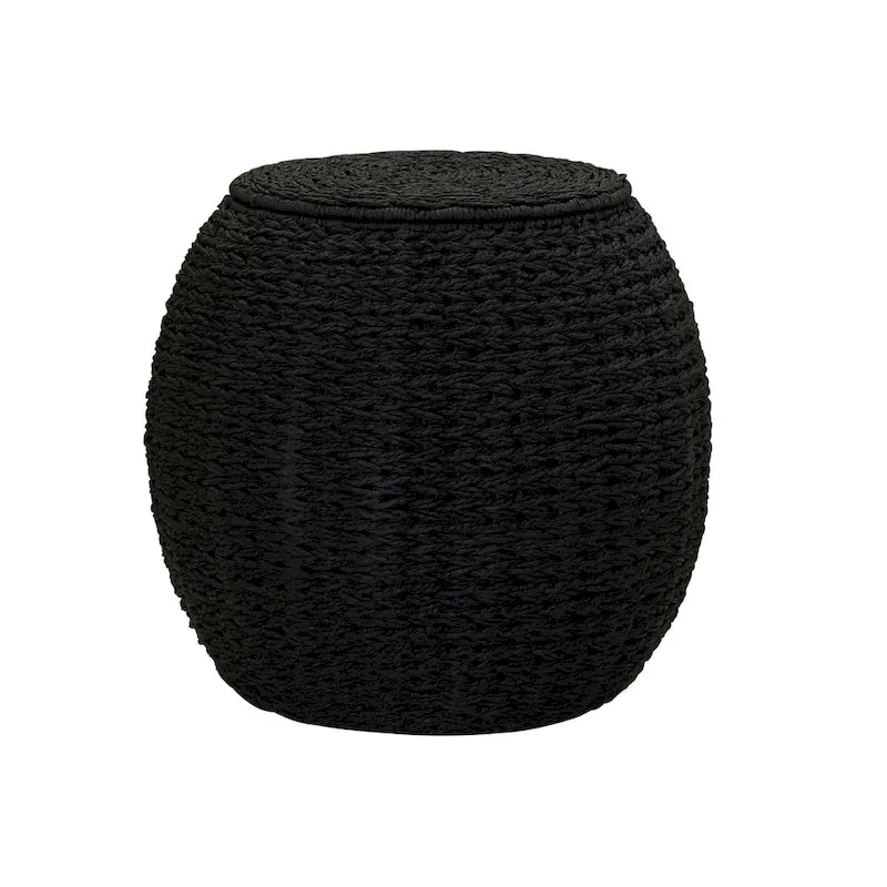 Household Essentials Handwoven Barrel Wicker Storage Basket Side Table - 17.0L x 17.0W x 19.0H 30