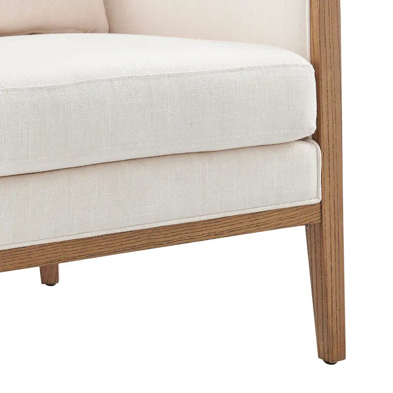Tillman Linen Accent Arm Chair with Rattan 22