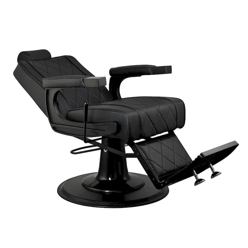 ROGERS Heavy Duty Barber Chair Reclining Barbershop Styling Chair, Black 4