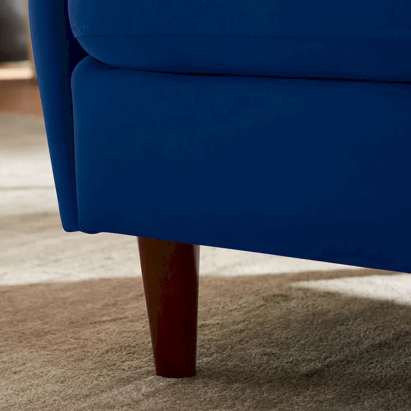 28.34W Set Of 2 Accent Armchair, Velvet Barrel Chair with Solid Wood Legs 32