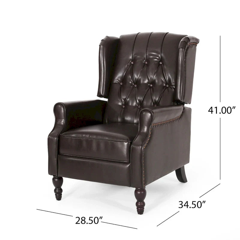 Walter Brown Bonded Leather Recliner Club Chair by Christopher Knight Home 13