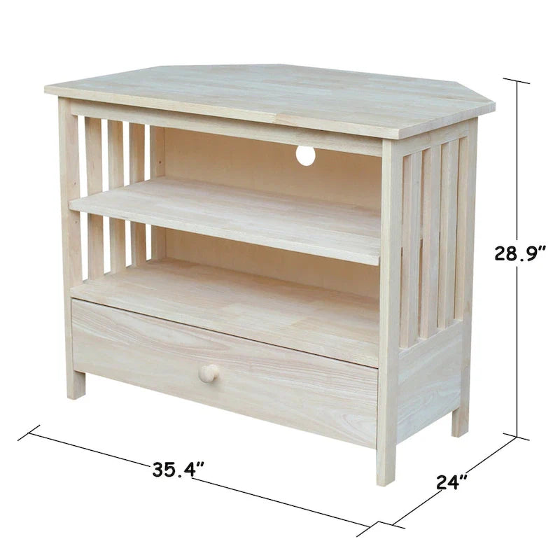 Solid Hardwood Mission Corner TV Stand 44