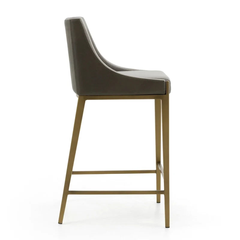 Modrest Fairview Contemporary Grey & Brass Counter Stool 4