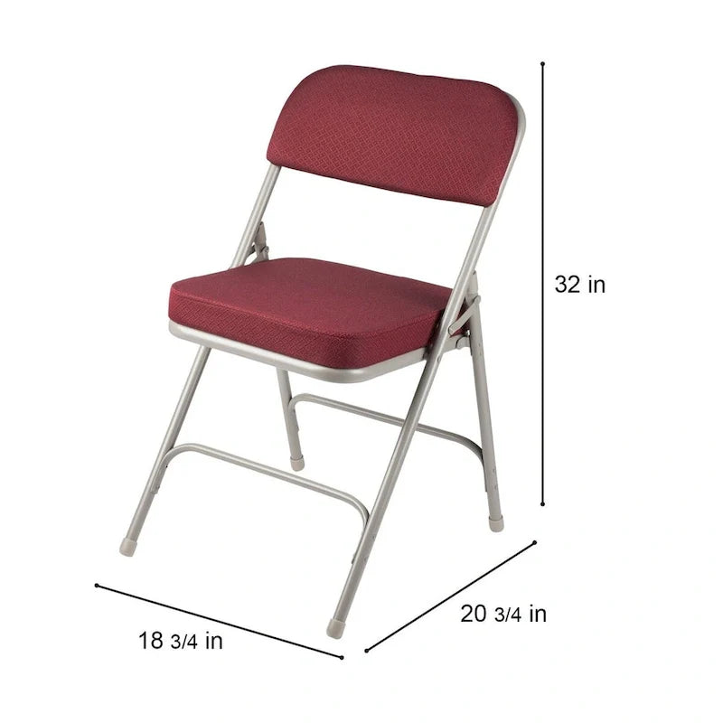 Hampden Furnishings Bernadine Collection Deluxe Fabric Padded Folding Chair, Pack of 2 13