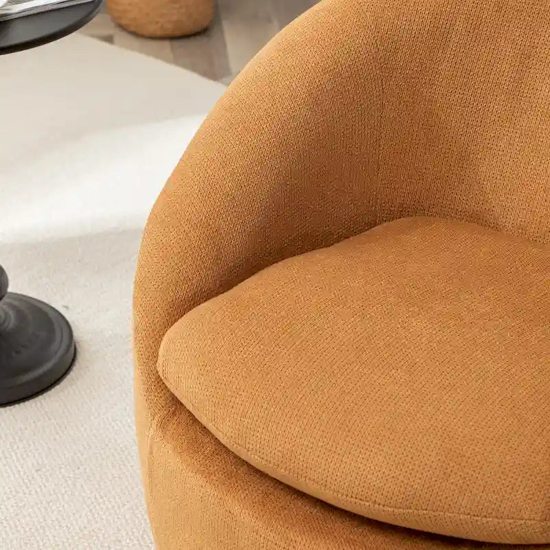 Swivel Barrel Chair - 360° Rotation - Boucle Fabric 35