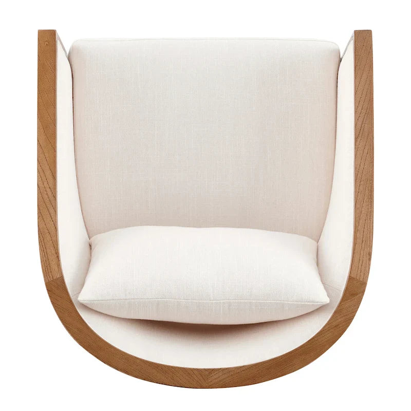 Tillman Linen Accent Arm Chair with Rattan 20