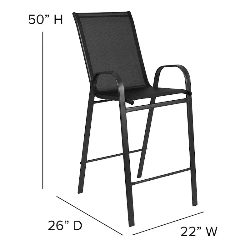 4 Pack Outdoor Barstools with Flex Comfort Material - Patio Stool 10