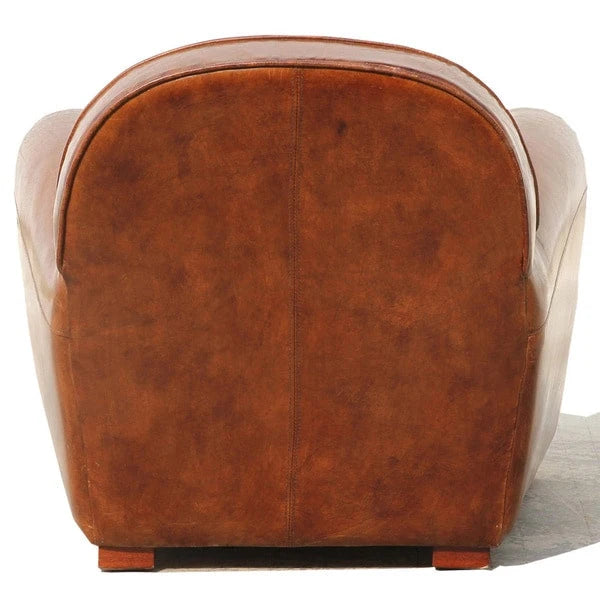 Poltrona Club Paris in vera pelle Pasargad Home, marrone 7