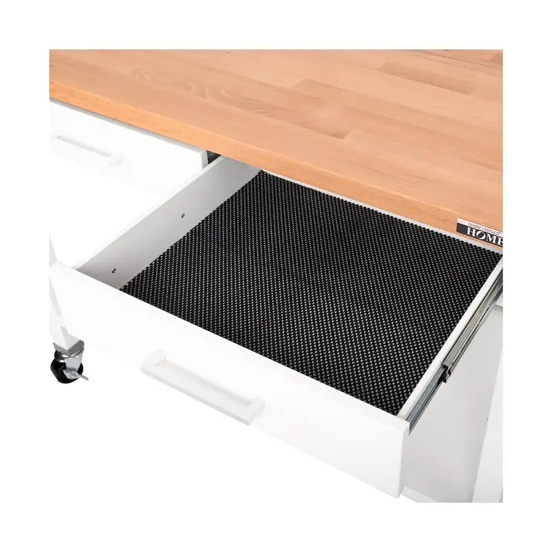 HOME Work Center Island Table with Solid Wood Top, 48 W x 24 D x 36 H, White 8