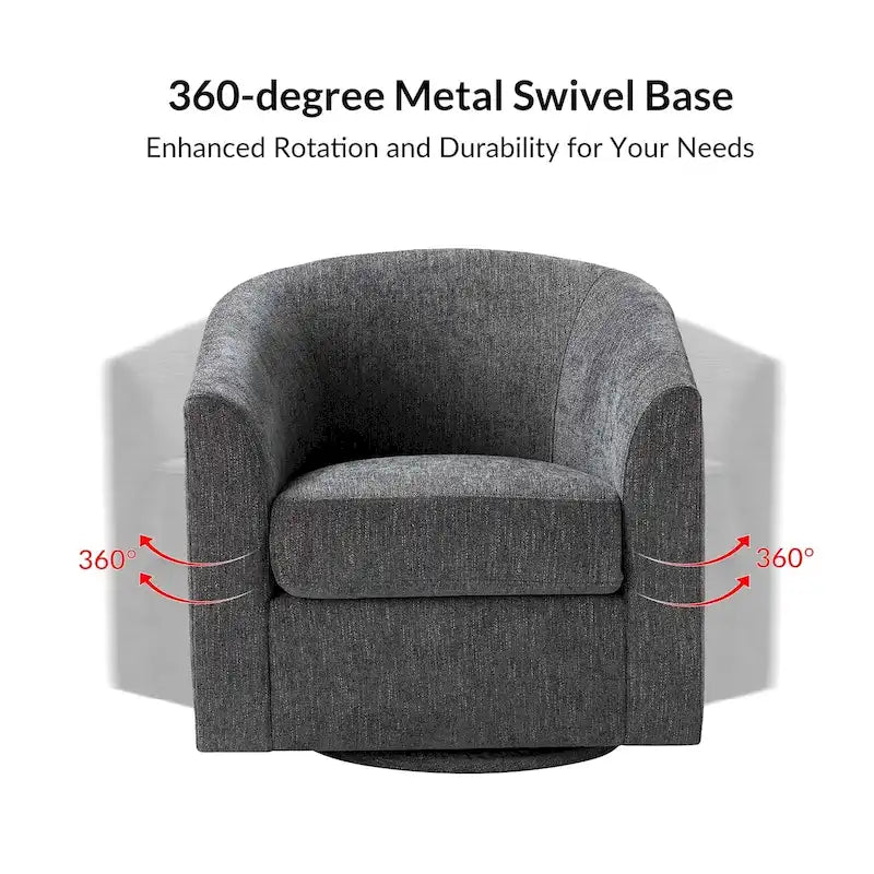 Cuenca Modern Upholstered Barrel Chair with Swivel Base 11