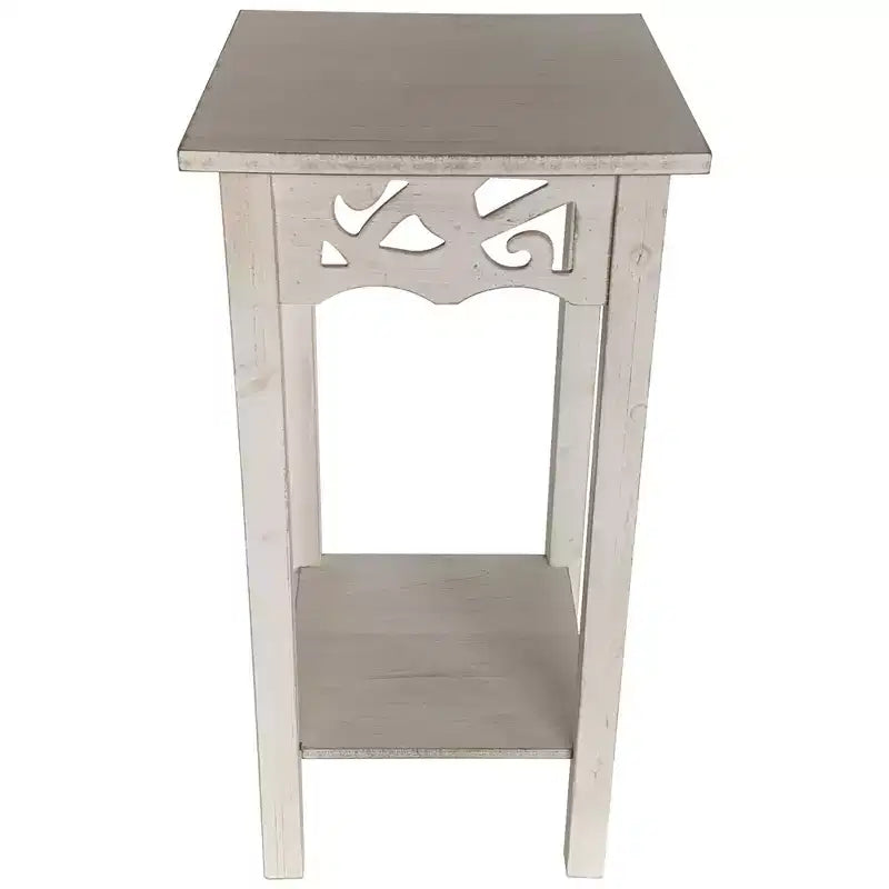 Tavolino d'appoggio/da divano eHemco per piante con mensola portaoggetti, 11,8 x 11,8 x 23,7 pollici 3