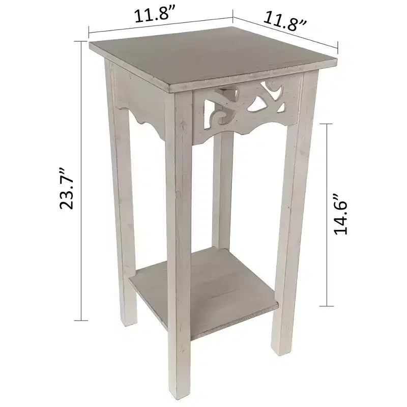 Tavolino d'appoggio/da divano eHemco per piante con mensola portaoggetti, 11,8 x 11,8 x 23,7 pollici 5