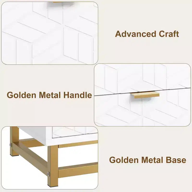 Dresser for Bedroom, 53.5 Large Dresser Organizer, 6 Drawer Dresser with Golden Metal Handle and Legs, Dressers with Drawers 10