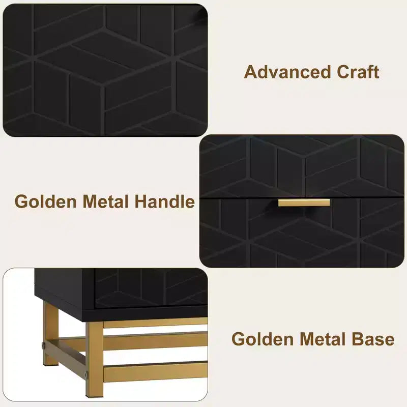 Dresser for Bedroom, 53.5 Large Dresser Organizer, 6 Drawer Dresser with Golden Metal Handle and Legs, Dressers with Drawers 5