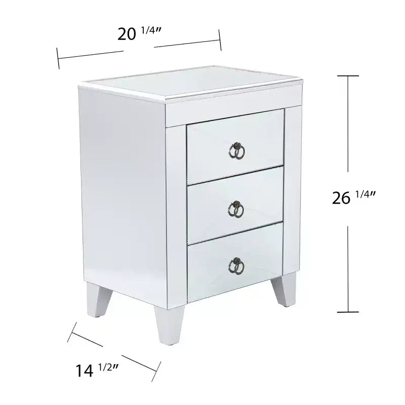 Tavolino con cassetti Cresheim Mirrored - Argento - SEI 5