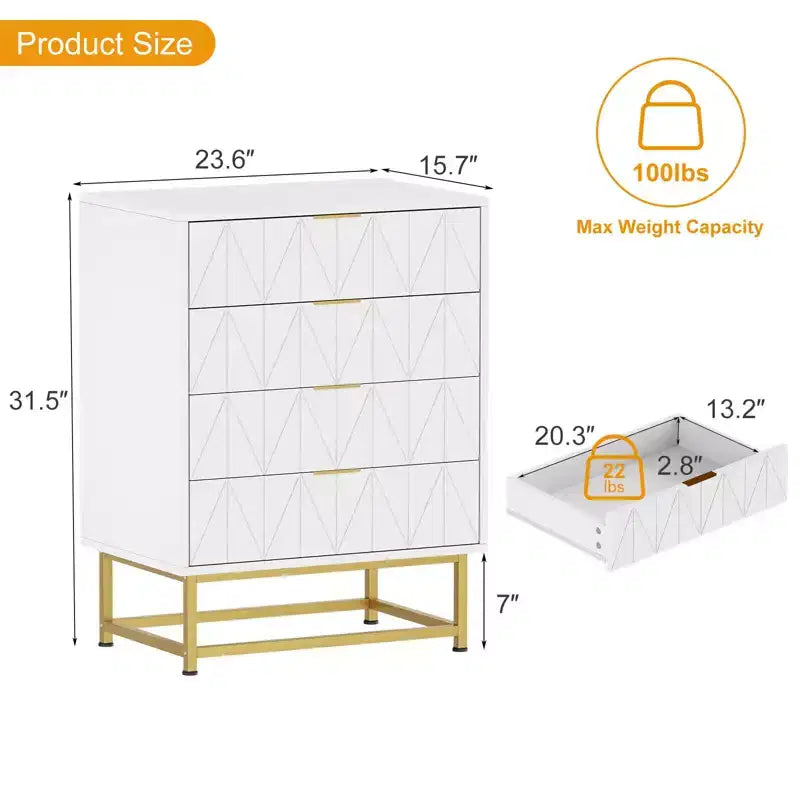 4-Drawer Fabric Dresser for Bedroom, Small Storage Chest with Wood Top, Modern Nightstand End Table 10