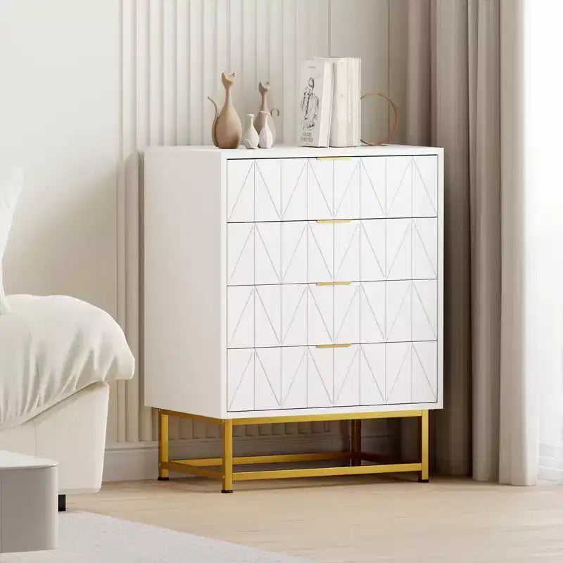 4-Drawer Fabric Dresser for Bedroom, Small Storage Chest with Wood Top, Modern Nightstand End Table 14