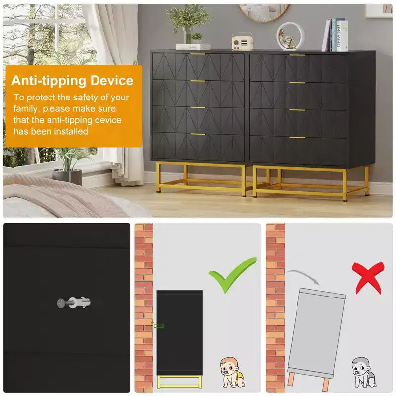 4-Drawer Fabric Dresser for Bedroom, Small Storage Chest with Wood Top, Modern Nightstand End Table 6