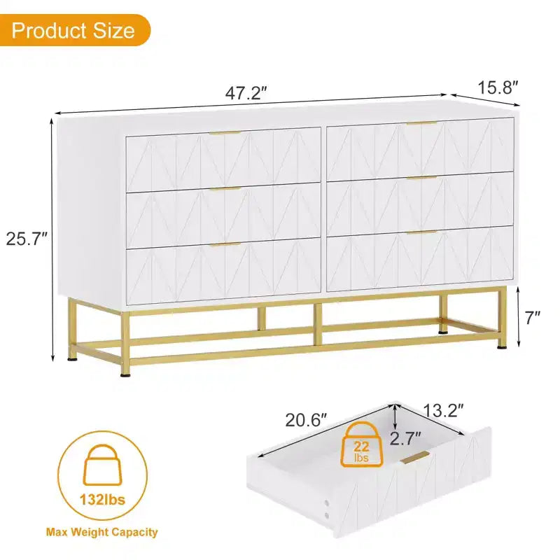 6-Drawer Fabric Dresser for Bedroom, Small Storage Chest with Wood Top, Modern Nightstand End Table for Closet, Living Room, Clothes Organizer 10