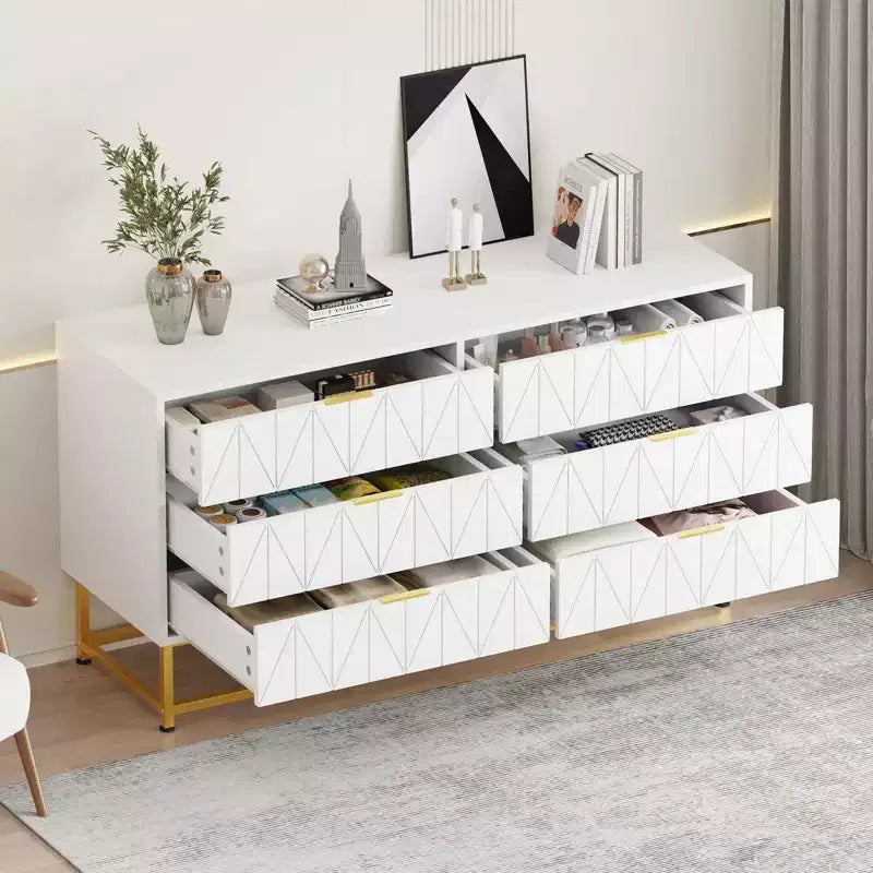 6-Drawer Fabric Dresser for Bedroom, Small Storage Chest with Wood Top, Modern Nightstand End Table for Closet, Living Room, Clothes Organizer 11