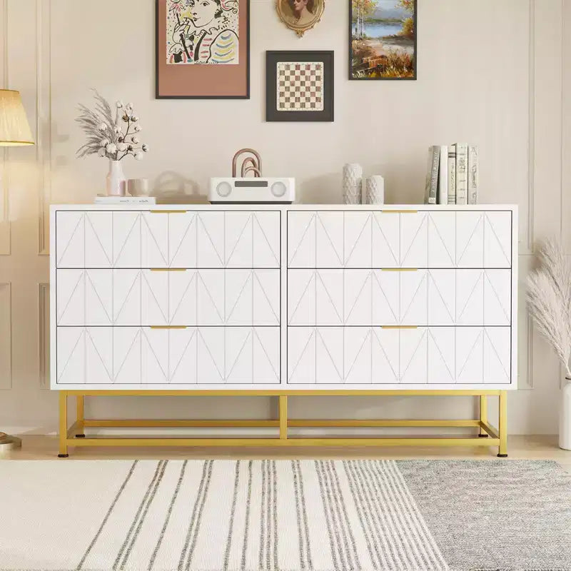 6-Drawer Fabric Dresser for Bedroom, Small Storage Chest with Wood Top, Modern Nightstand End Table for Closet, Living Room, Clothes Organizer 14