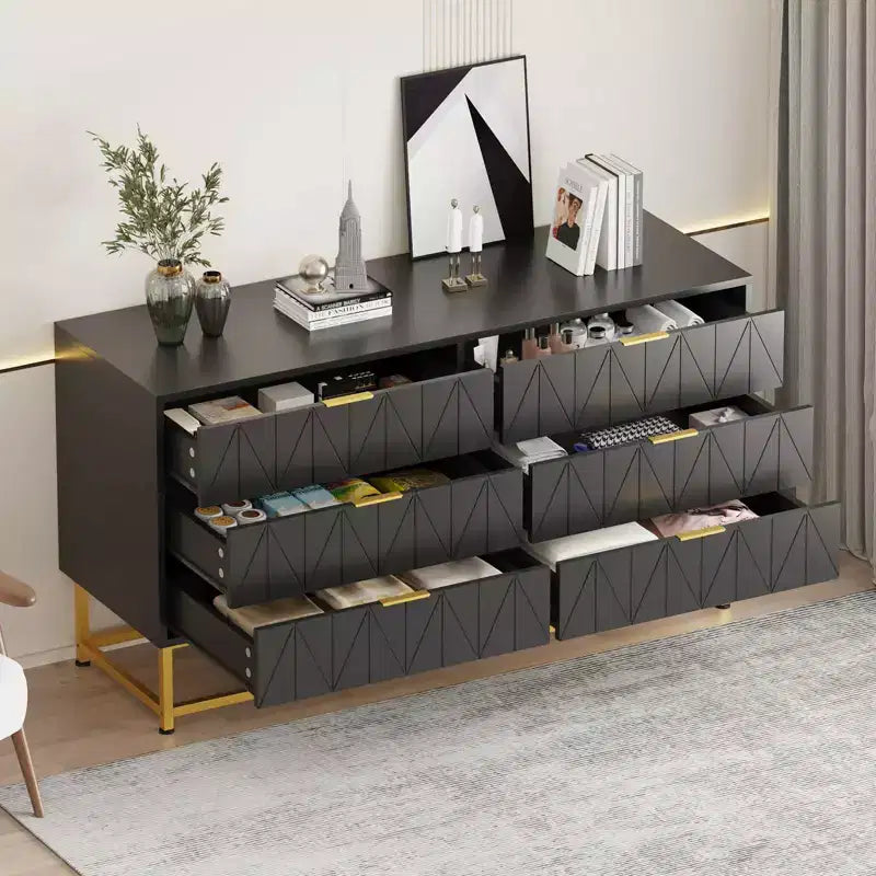 6-Drawer Fabric Dresser for Bedroom, Small Storage Chest with Wood Top, Modern Nightstand End Table for Closet, Living Room, Clothes Organizer 4
