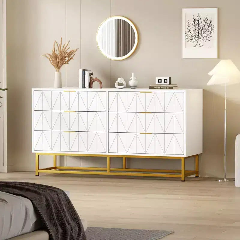 6-Drawer Fabric Dresser for Bedroom, Small Storage Chest with Wood Top, Modern Nightstand End Table for Closet, Living Room, Clothes Organizer 9