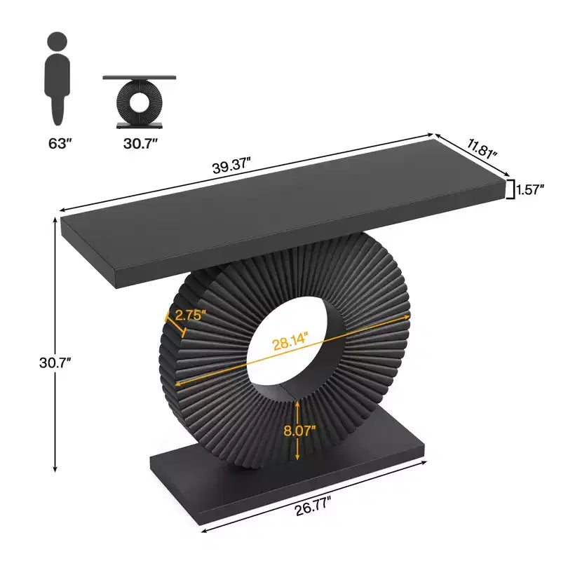 Consolle da Ingresso MAYEERTY Elegante e Ordinata, Tavolo Display con Piano a Texture Astratta per Oggetti da Collezione 6