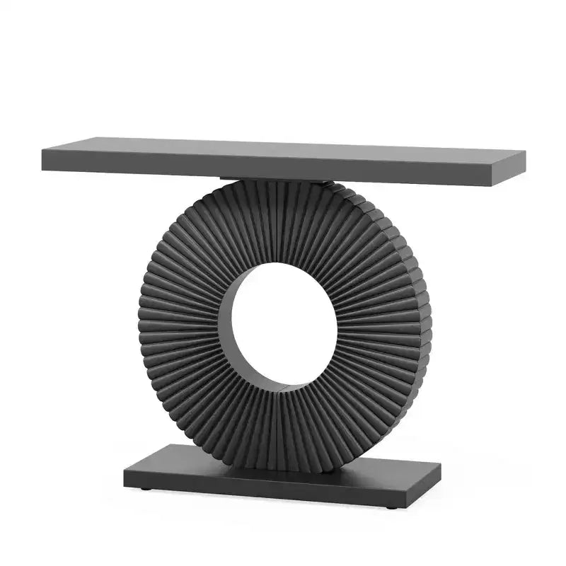 Consolle da Ingresso MAYEERTY Elegante e Ordinata, Tavolo Display con Piano a Texture Astratta per Oggetti da Collezione 7