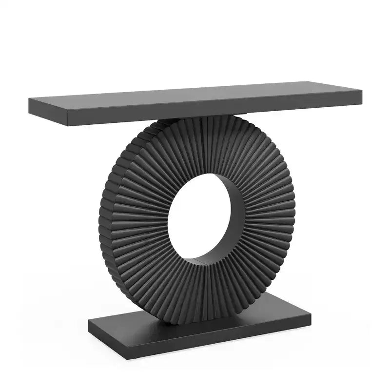 Consolle da Ingresso MAYEERTY Elegante e Ordinata, Tavolo Display con Piano a Texture Astratta per Oggetti da Collezione 9