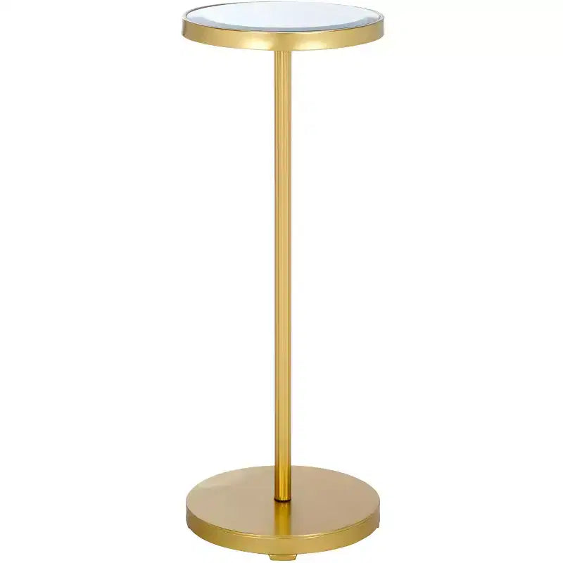 Paku Round Side Table - ACC2323A - Gold/Mirror - Safavieh