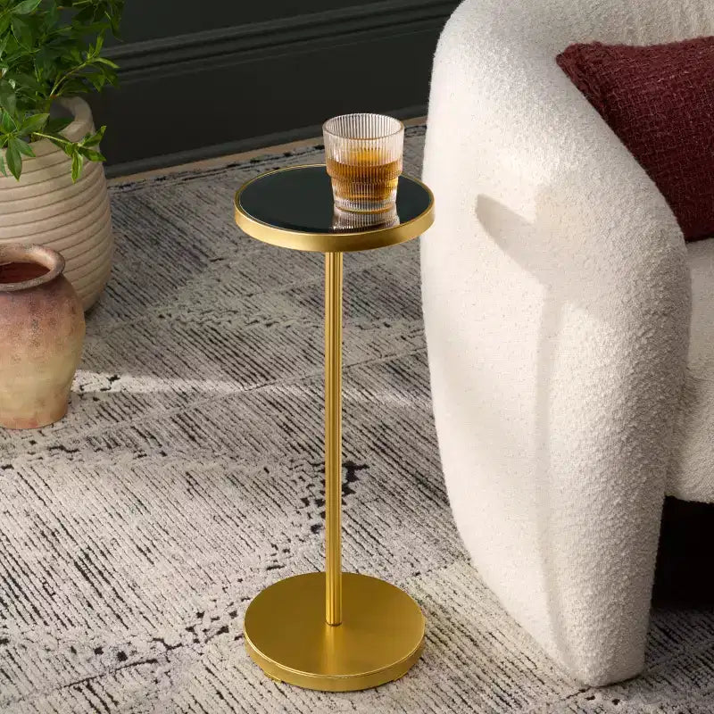 Tavolino Rotondo Paku - ACC2323A - Oro/Specchio - Safavieh