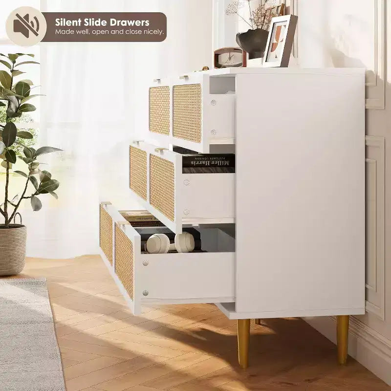6-Drawer Double Dresser - Wide Top Deep Storage Chest for Bedroom Living Room 19