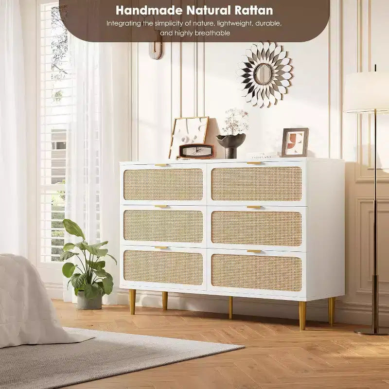6-Drawer Double Dresser - Wide Top Deep Storage Chest for Bedroom Living Room 20