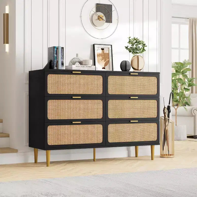 6-Drawer Double Dresser - Wide Top Deep Storage Chest for Bedroom Living Room 3