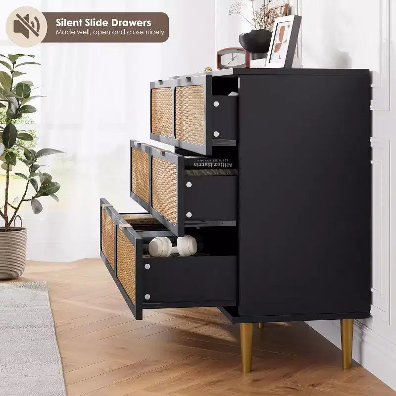 6-Drawer Double Dresser - Wide Top Deep Storage Chest for Bedroom Living Room 5