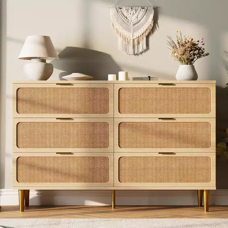 6-Drawer Double Dresser - Wide Top Deep Storage Chest for Bedroom Living Room 9