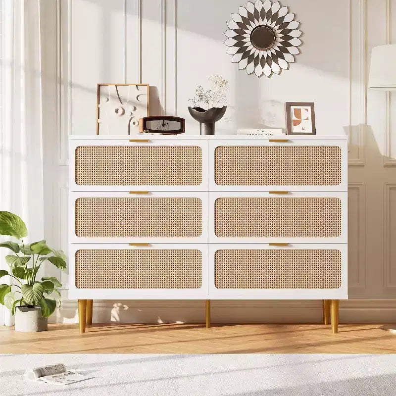 6-Drawer Double Dresser - Wide Top Deep Storage Chest for Bedroom Living Room 16