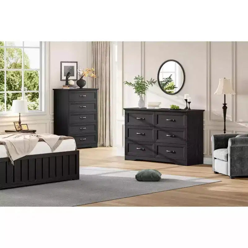 5/6 Drawers Dresser for Bedroom,Chest of Drawers,Farmhouse Modern Wooden Dresser,Storage Organizer Dresser for Bedroom,Living Room,Kids Room 15