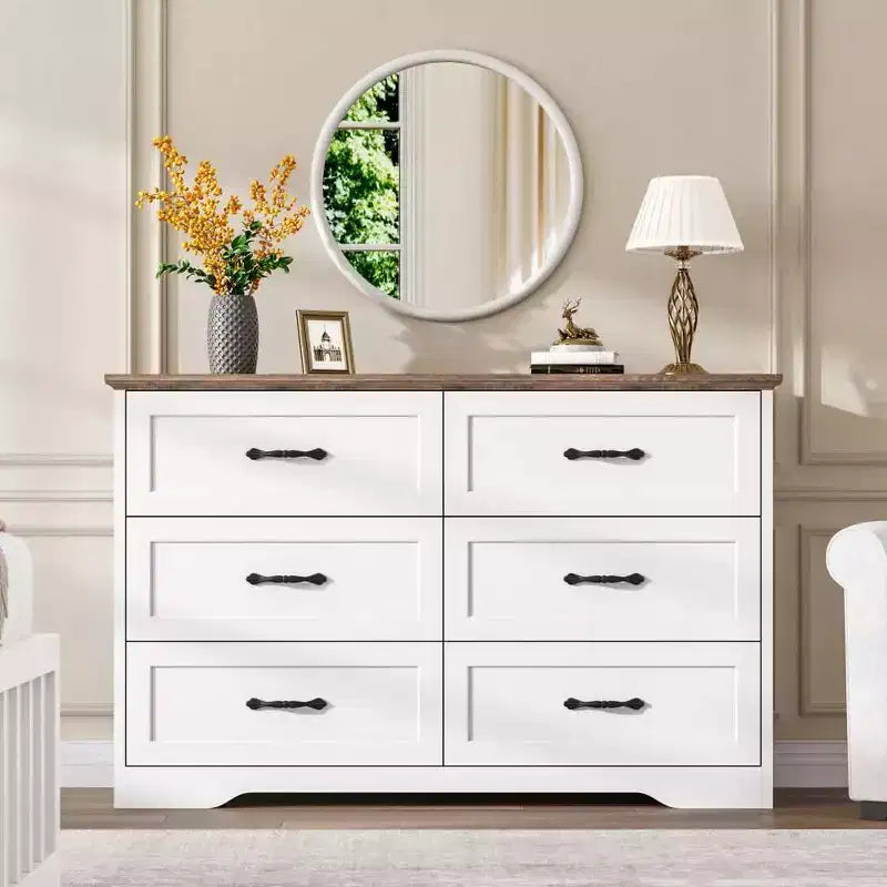 5/6 Drawers Dresser for Bedroom,Chest of Drawers,Farmhouse Modern Wooden Dresser,Storage Organizer Dresser for Bedroom,Living Room,Kids Room